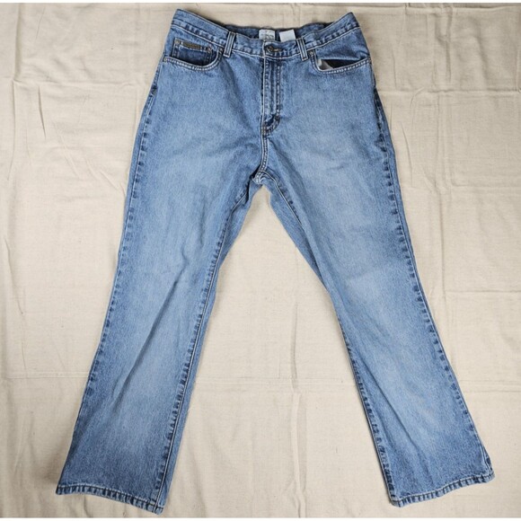 CK Calvin Klein Women’s Bootcut Jeans Size 12 / 32W 30L Sandblast Med Wash Denim - Picture 1 of 16